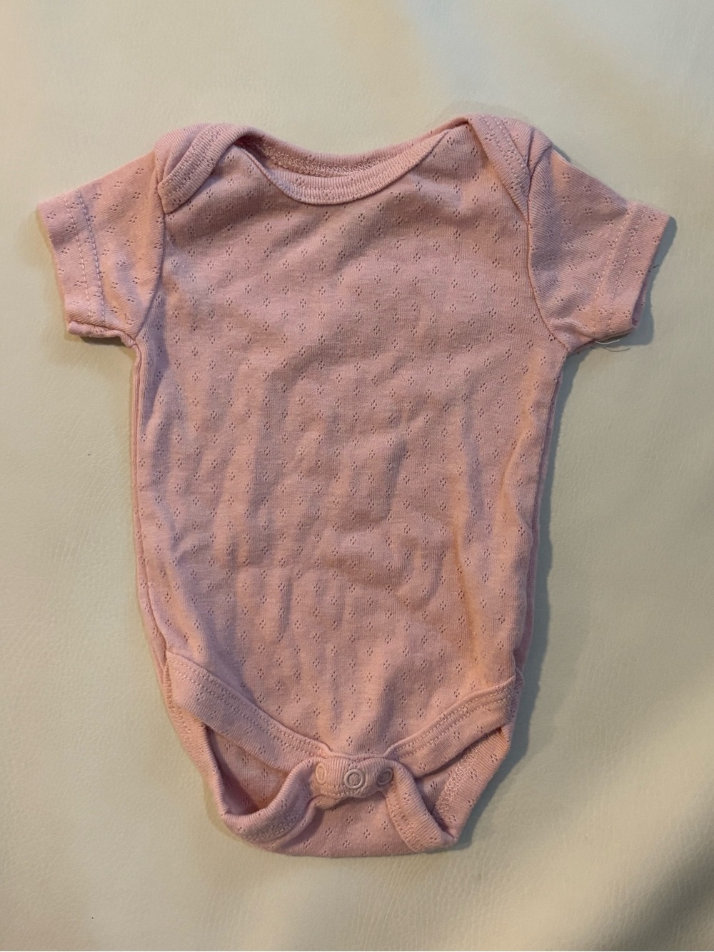 chick pea Light Pink Eyelet Infant One-Piece Bodysuit